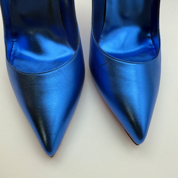 CHRISTIAN LOUBOUTIN HOT CHICK 100 METALLIC BLUE LIMITED EDITION SIZE 41 - Picture 4 of 10